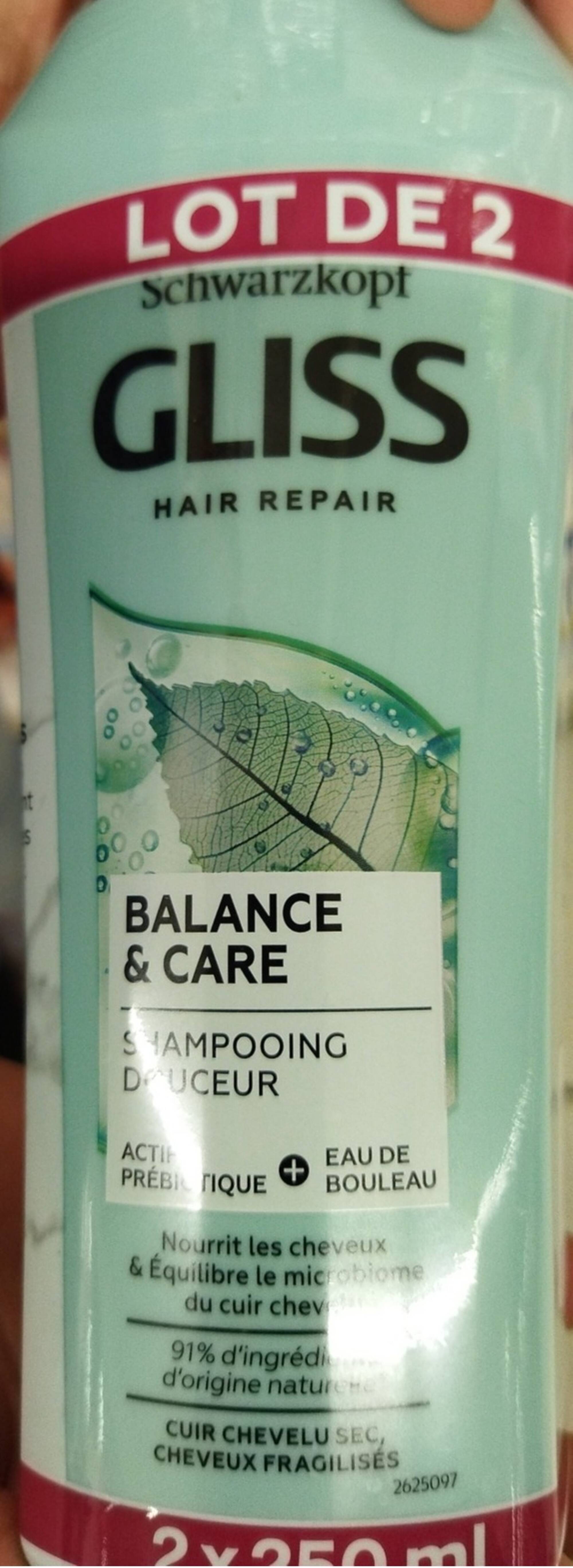 SCHWARZKOPF - Gliss balance & care - Shampooing douceur