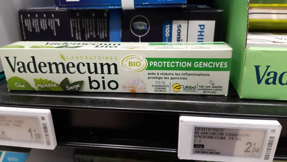 VADEMECUM - Protection gencives - Dentifrice bio