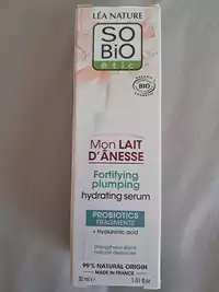 SO'BIO ÉTIC - Mon lait d’ânesse - Fortifying plumping hydrating serum