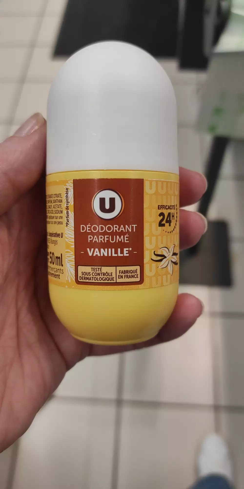 U - Déodorant parfumé vanille 24h