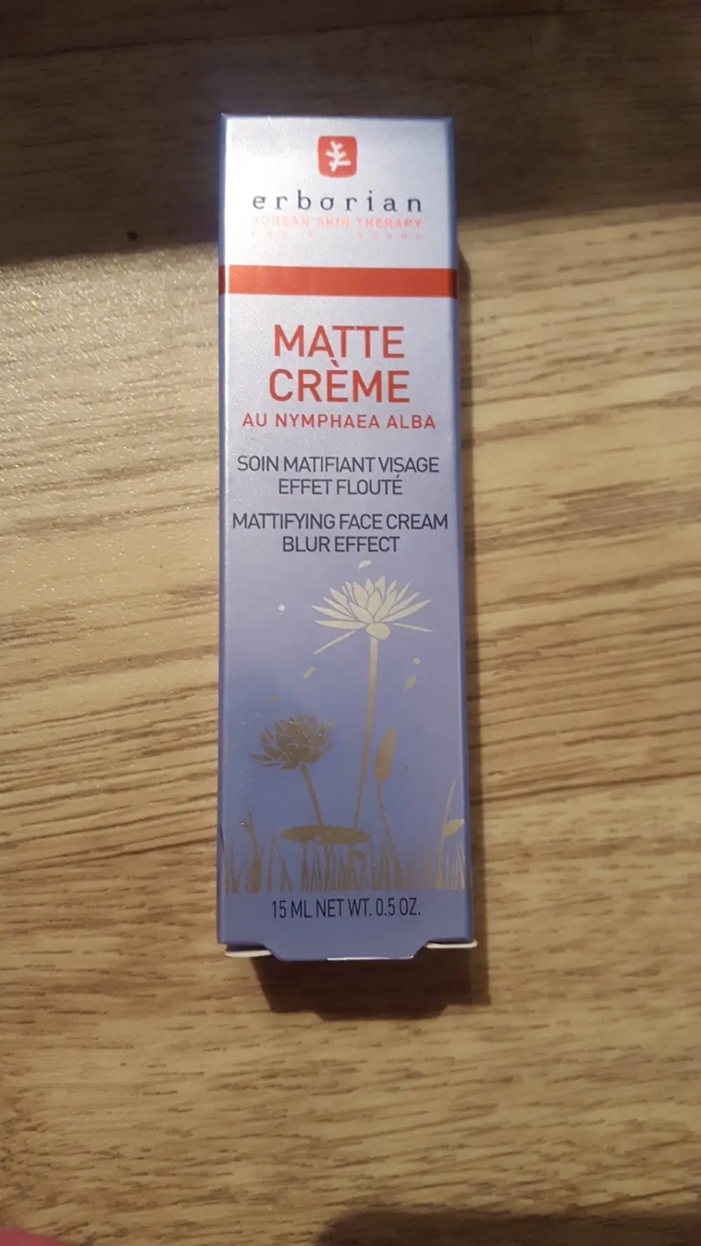 ERBORIAN - Matte crème - Soin matifiant visage - Effet flouté