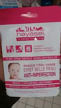 HAYASEÏ - Masque tissu visage effet belle peau, anti-imperfection