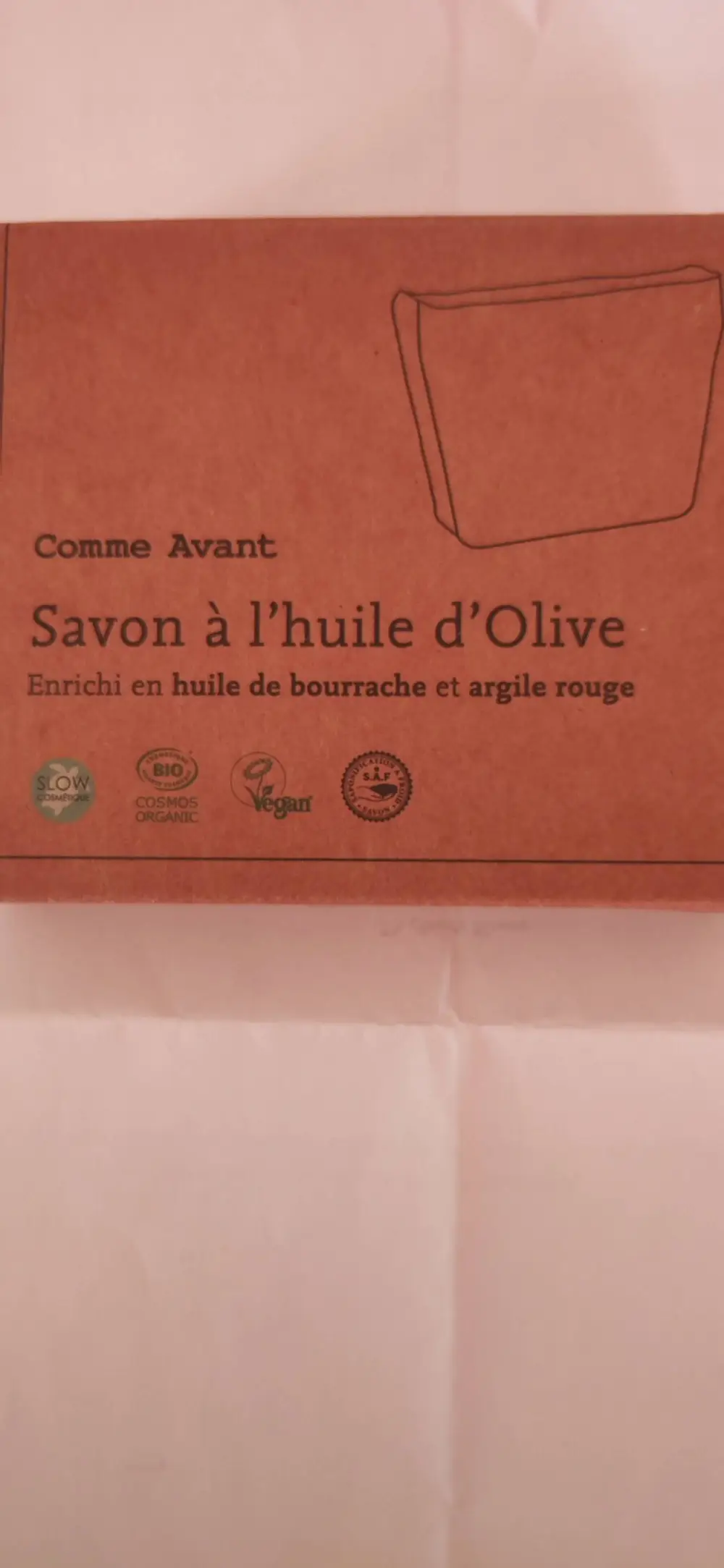 COMME AVANT - Savon à l'huile d'olive bourrache et argile rouge