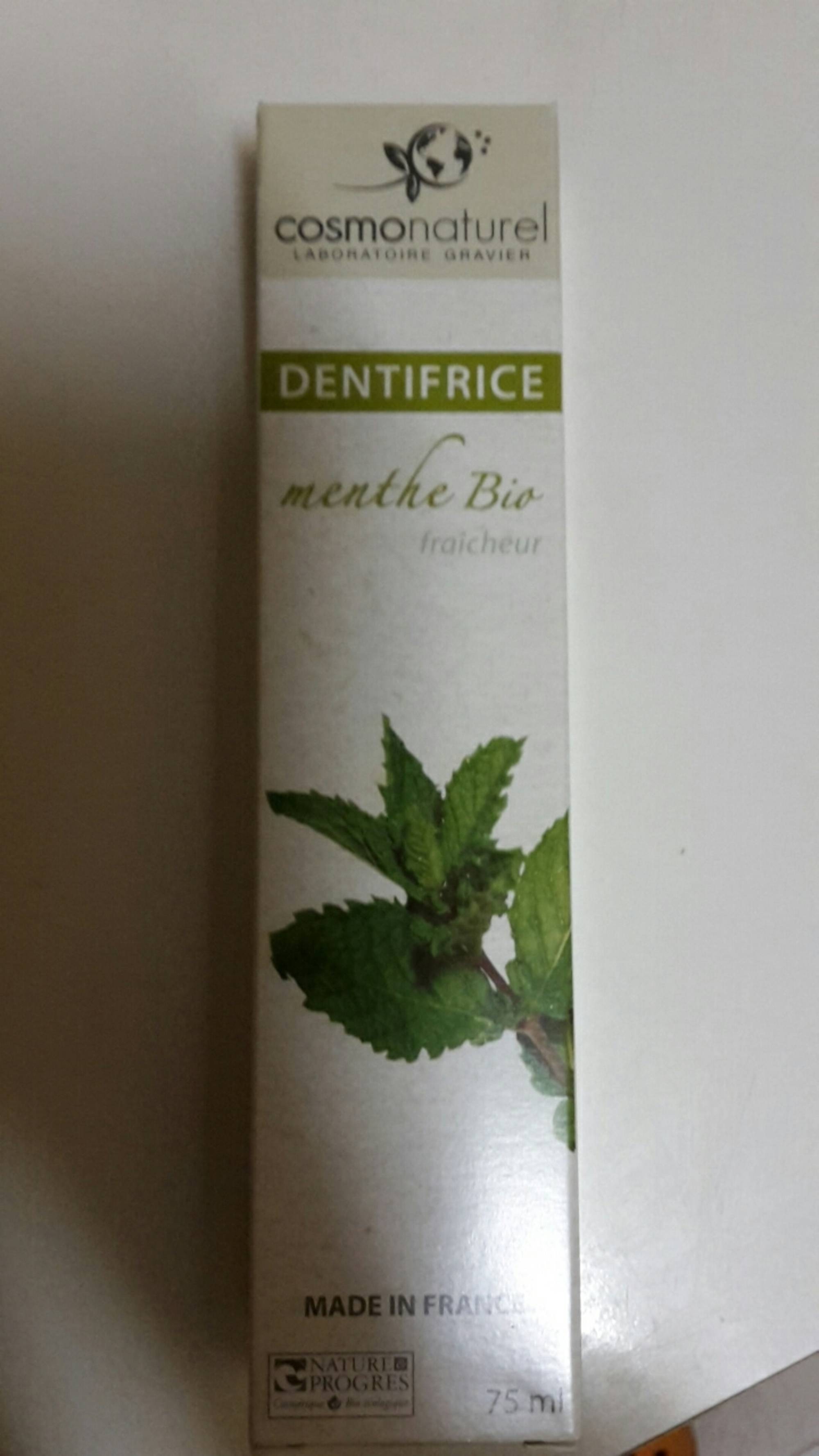 COSMO NATUREL - Menthe bio - Dentifrice fraîcheur 