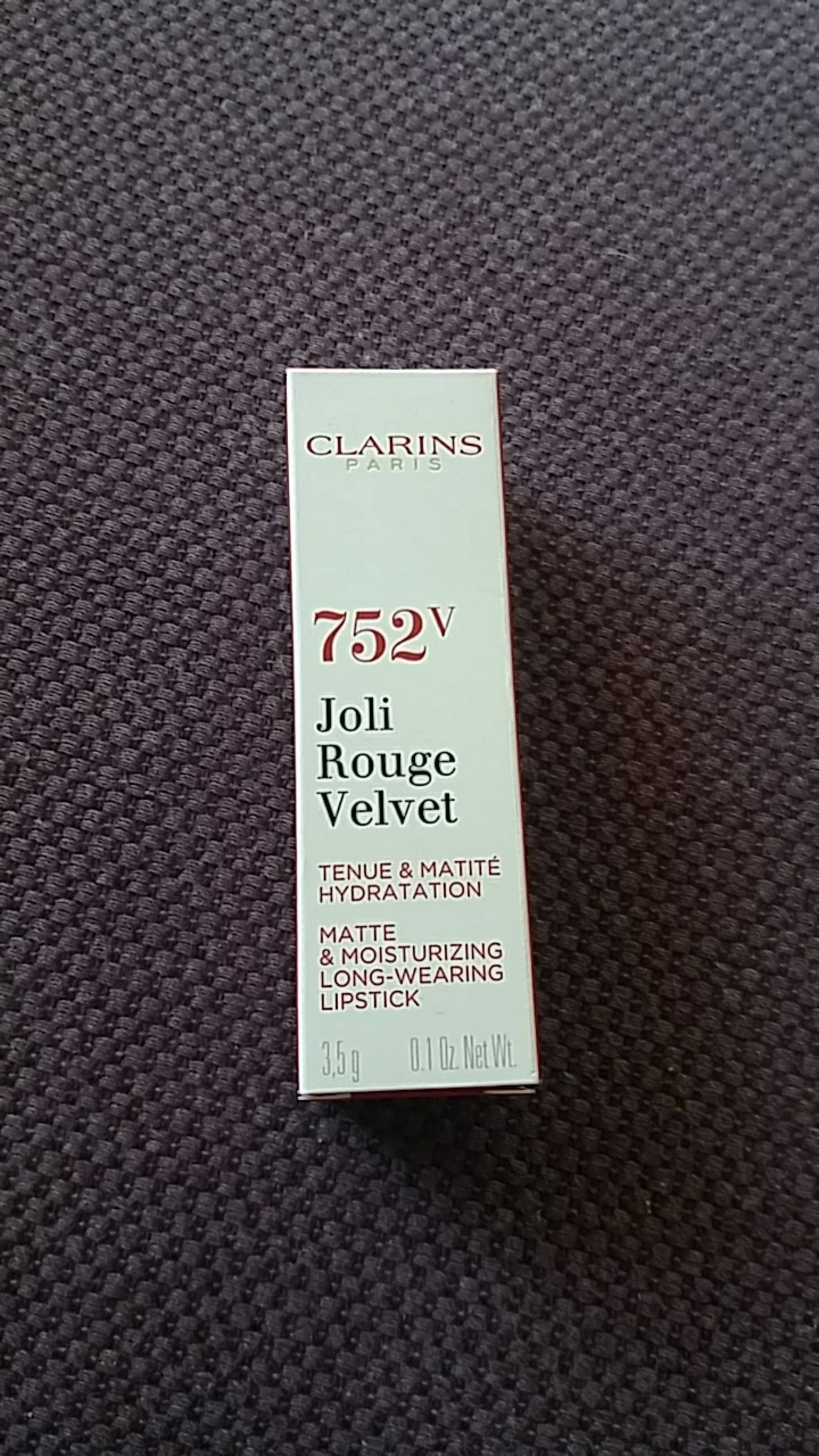 CLARINS - Joli rouge velvet 752v - Tenue & matité hydratation