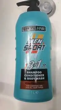 WHO'S HAIR ? - Men sport - 3 in 1 Shampoo conditioner & body wash