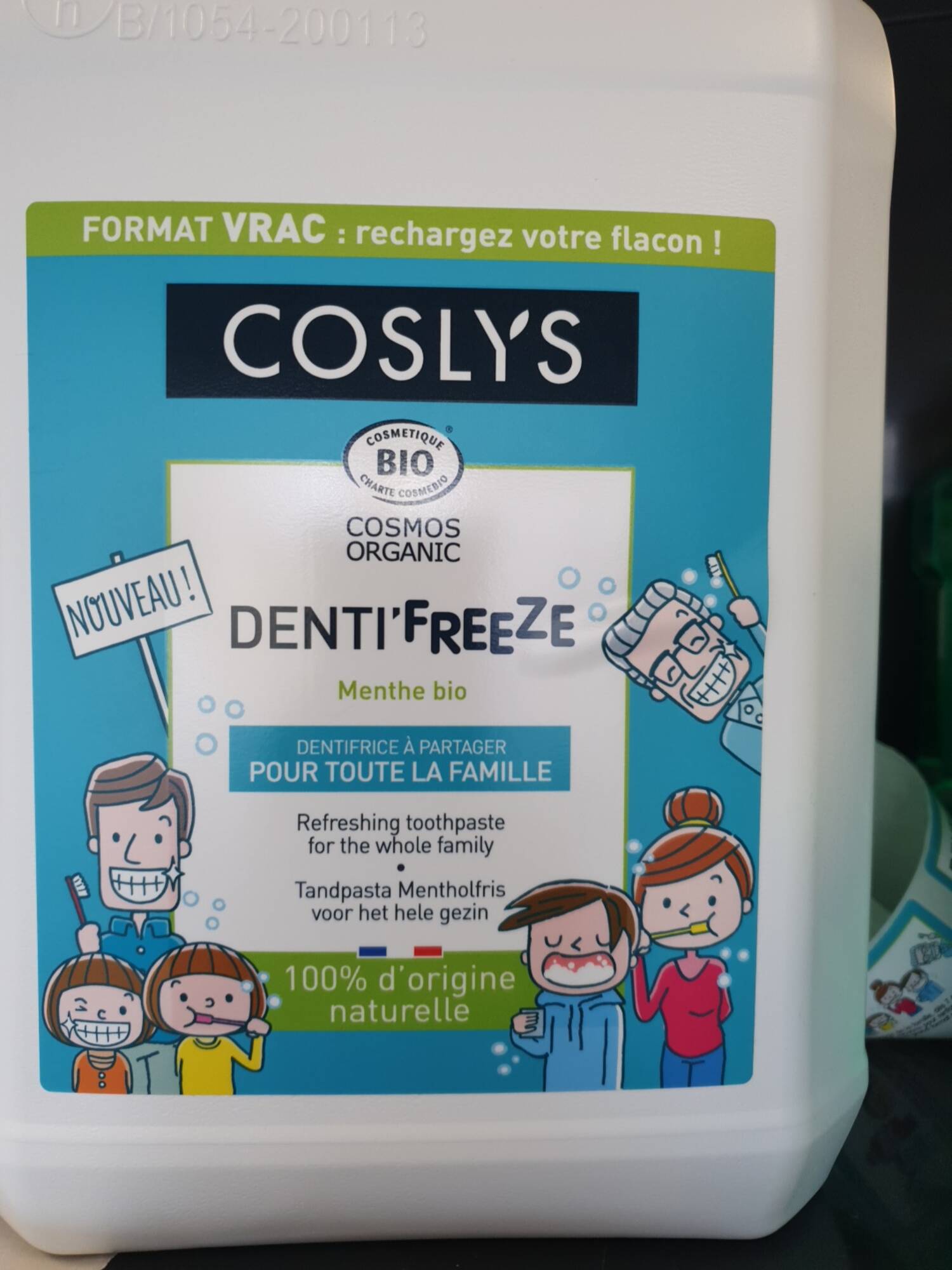 COSLYS - Denti'freeze - Dentifrice à la menthe bio