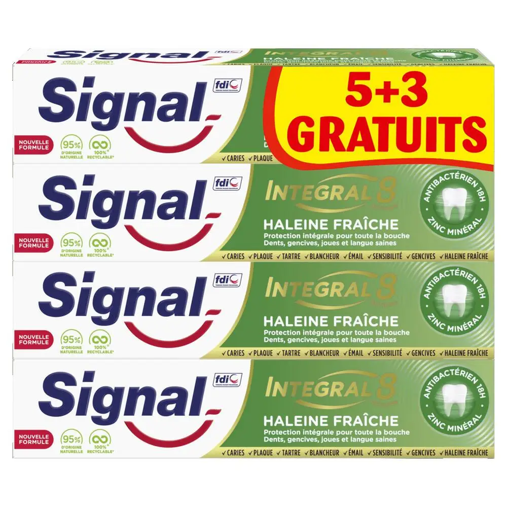 SIGNAL - SIGNAL Dentifrice Integral 8 Haleine Fraîche Lot 8x75ml