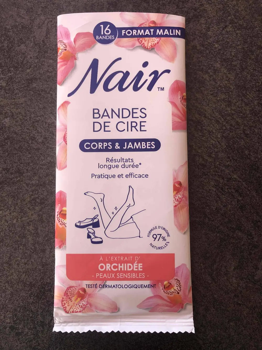 NAIR - 16 Bandes cires corps & jambes à l’extrait d’orchidée 