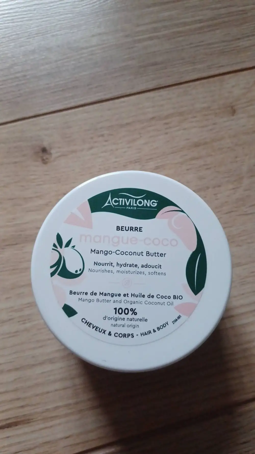 ACTIVILONG - Beurre de mangue et huile de coco bio