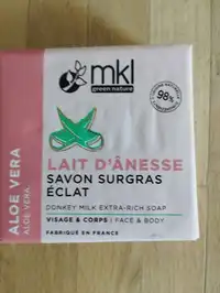MKL GREEN NATURE - Savon surgras éclat au lait d'ânesse