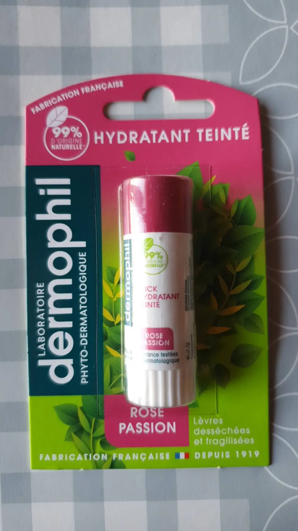 LABORATOIRE DERMOPHIL PHYTO-DERMATOLOGIQUE - Stick hydratant teinté - Rose passion