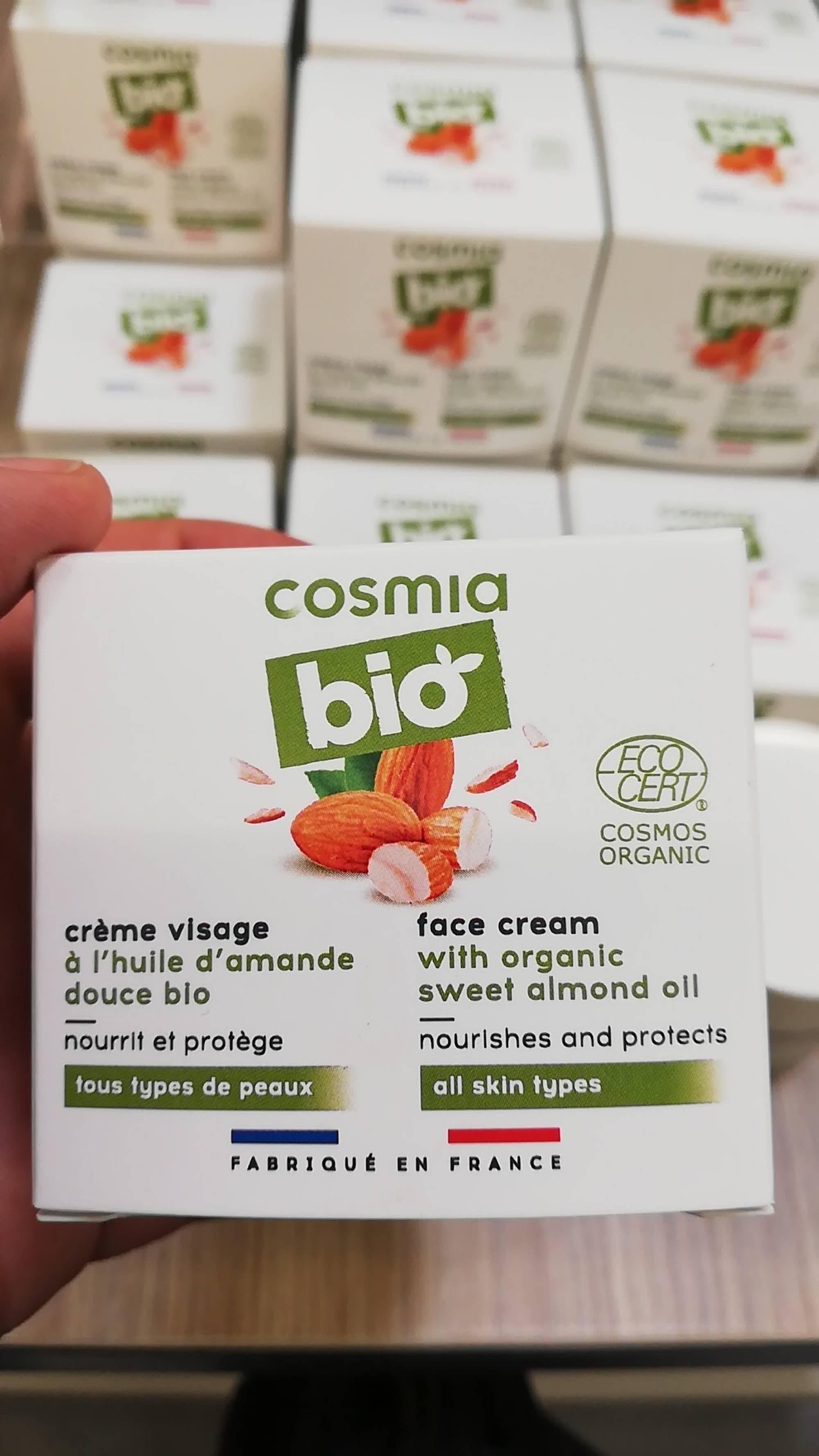COSMIA - Crème visage à l'huile d'amande douce bio