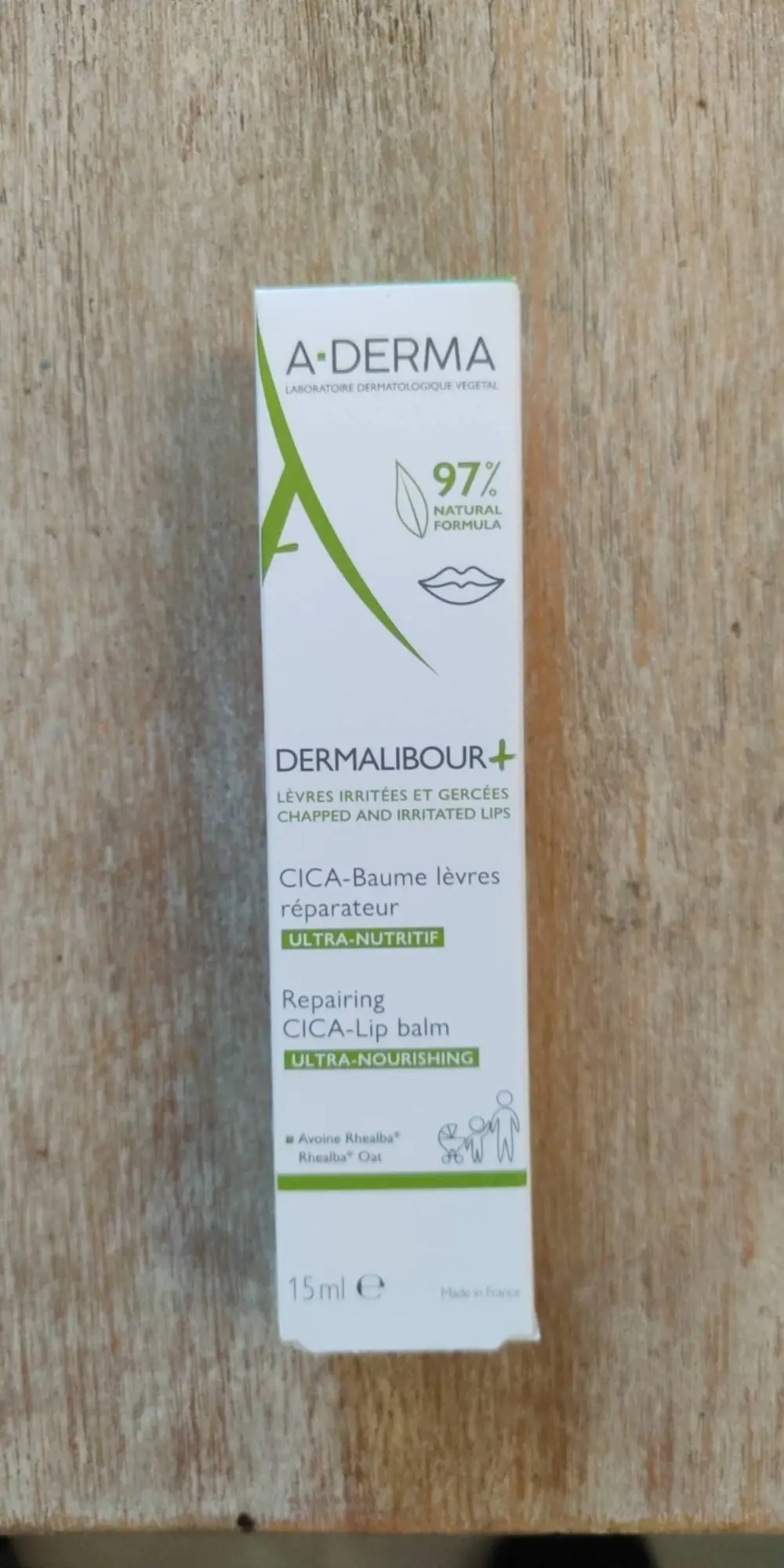 A-DERMA - Dermalibour+ - Cica-baume lèvres réparateur