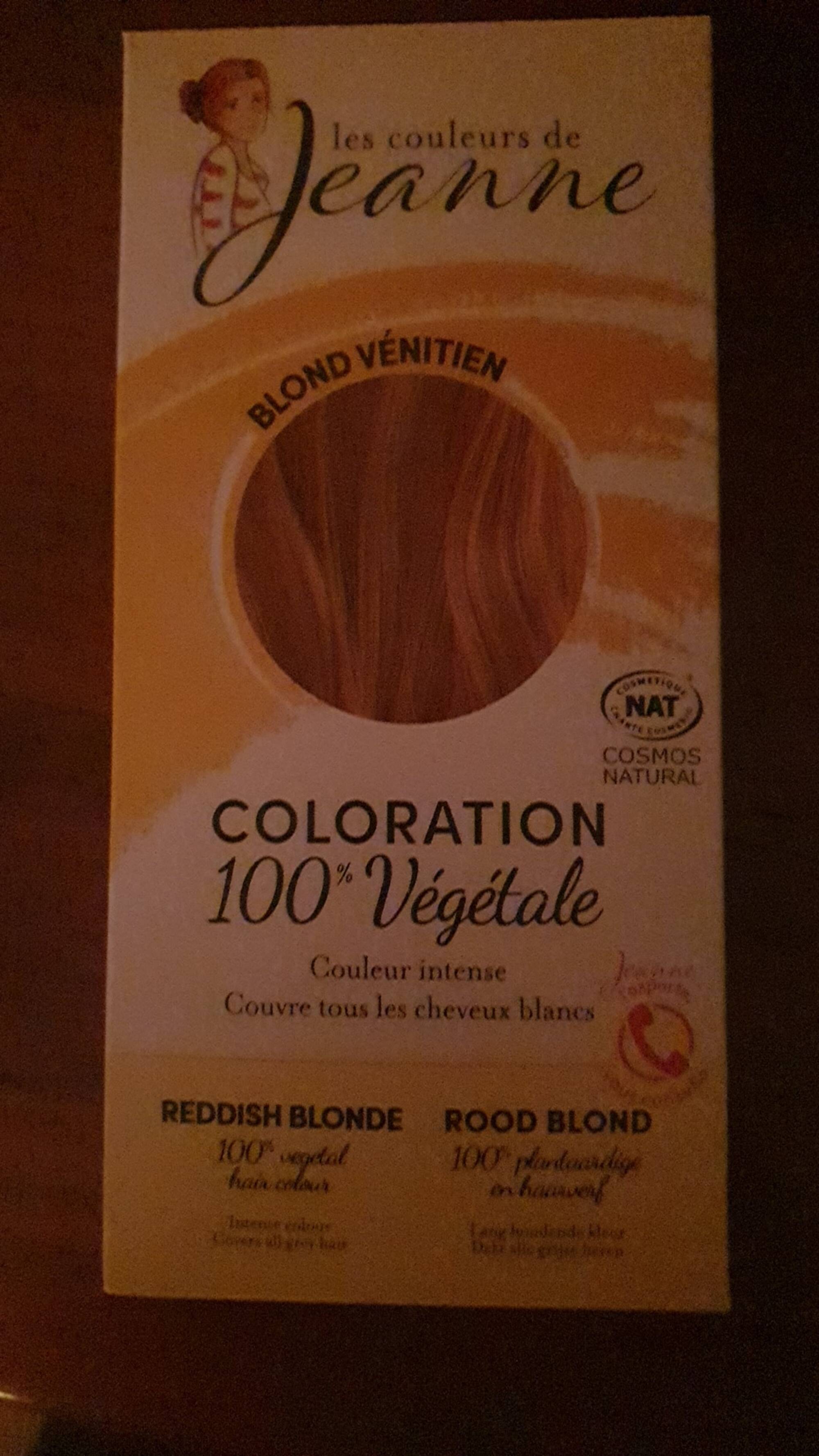 LES COULEURS DE JEANNE - Coloration 100% végétale - Blond vénitien