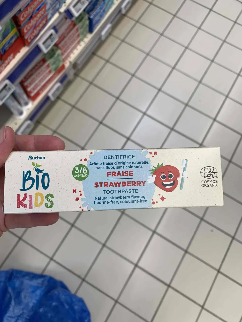 AUCHAN - Fraise bio kids - Dentifrice