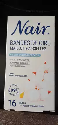NAIR - Bande de cire maillot & aisselles à l'huile de graines de coton