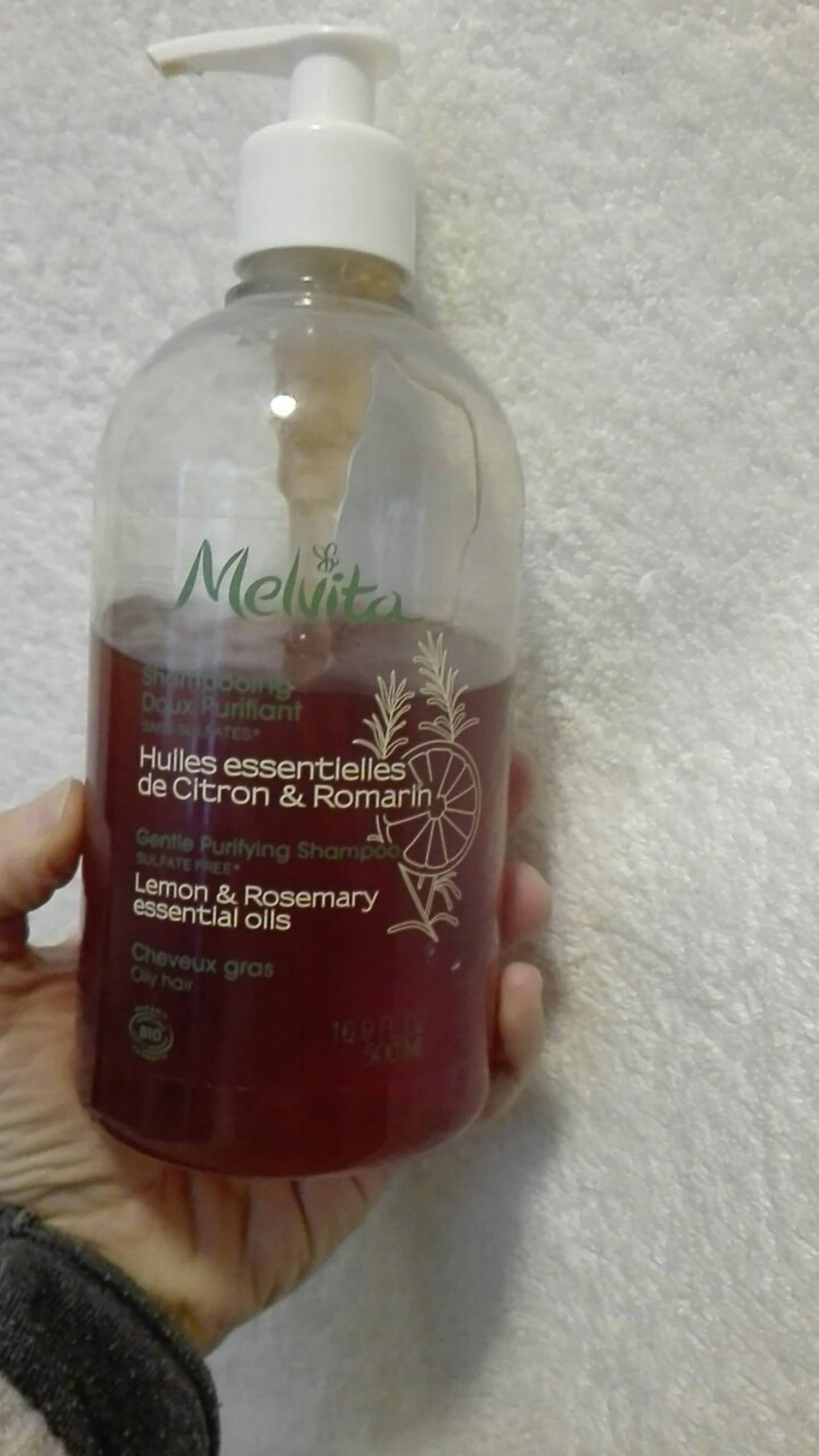 MELVITA - Shampooing doux purifiant bio pour cheveux gras