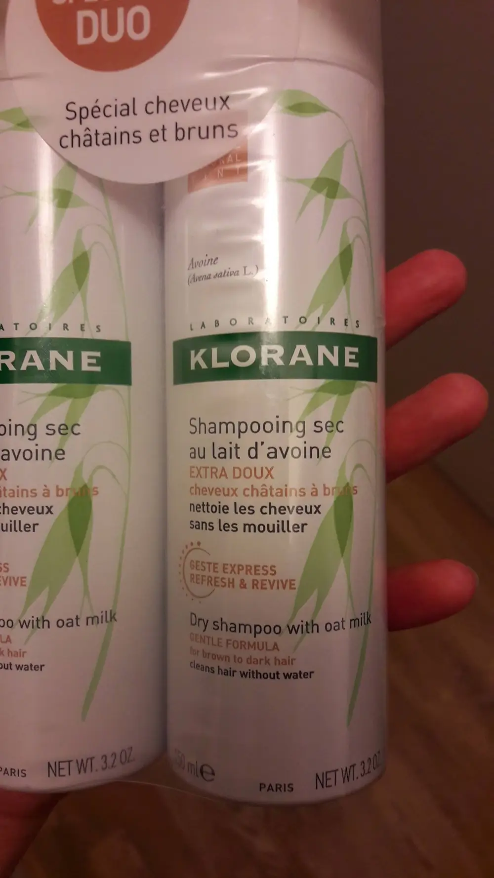 KLORANE - Shampooing sec au lait d'avoine - Spécial cheveux châtains et bruns