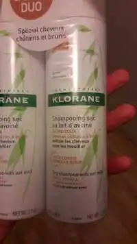 KLORANE - Shampooing sec au lait d'avoine - Spécial cheveux châtains et bruns