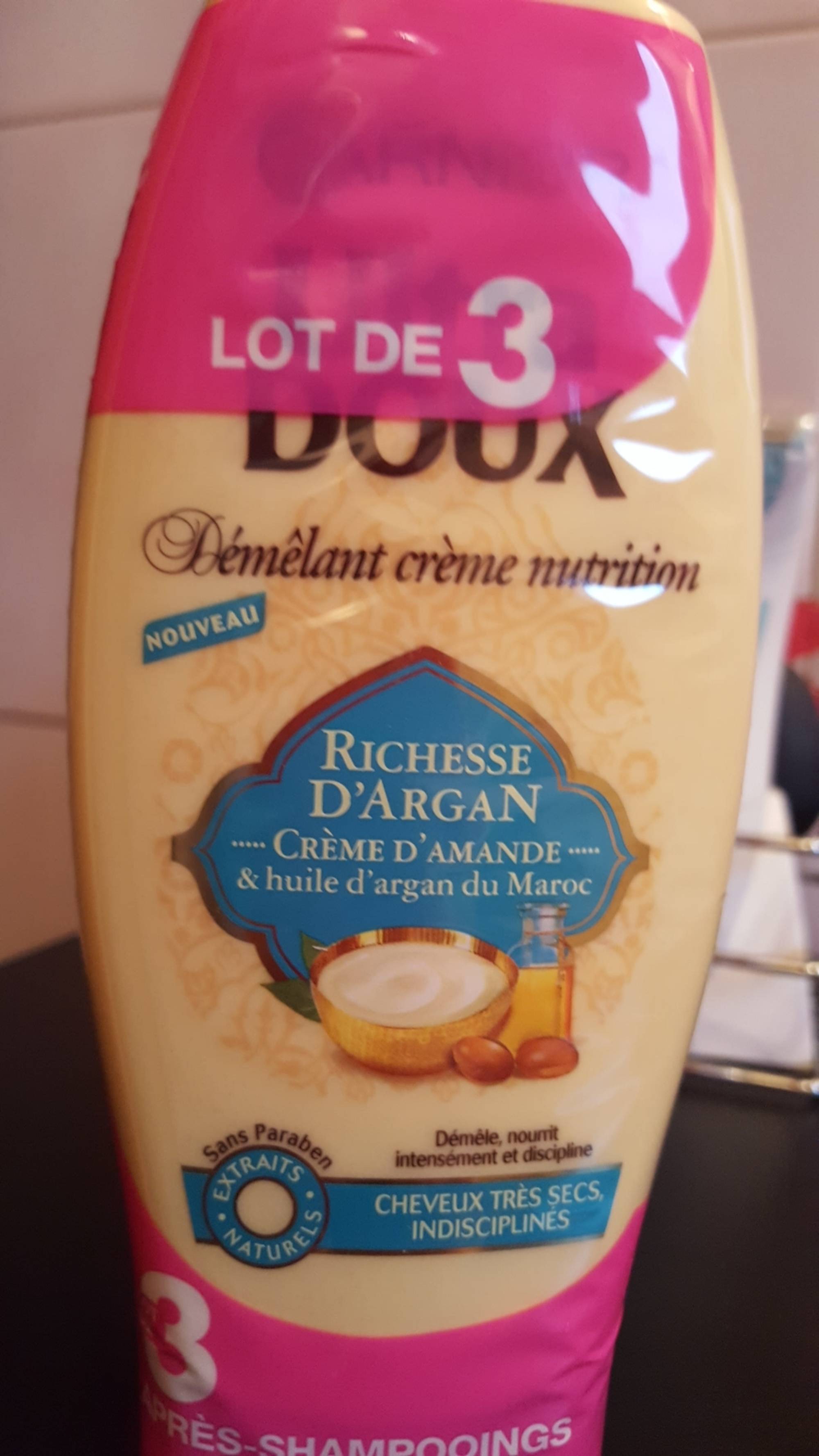 GARNIER - Ultra doux richesse d'argan - Démêlant crème nutrition