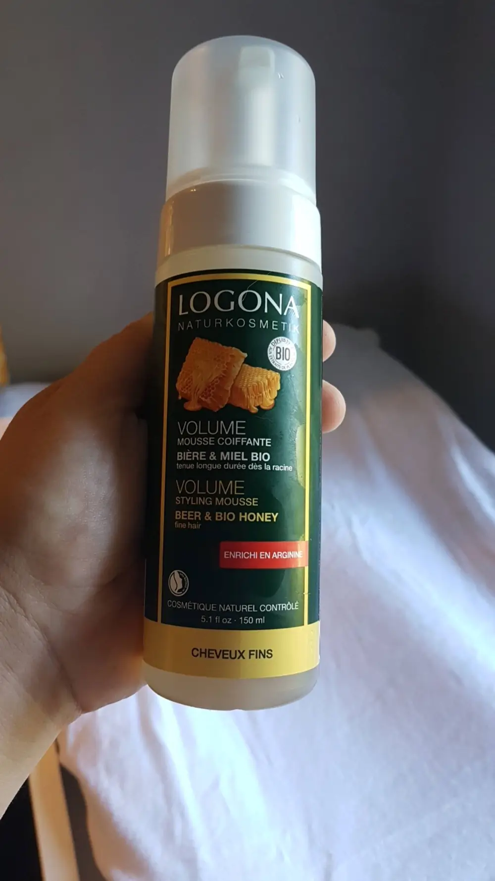 LOGONA - Volme Mousse coiffante - Bière & Miel bio