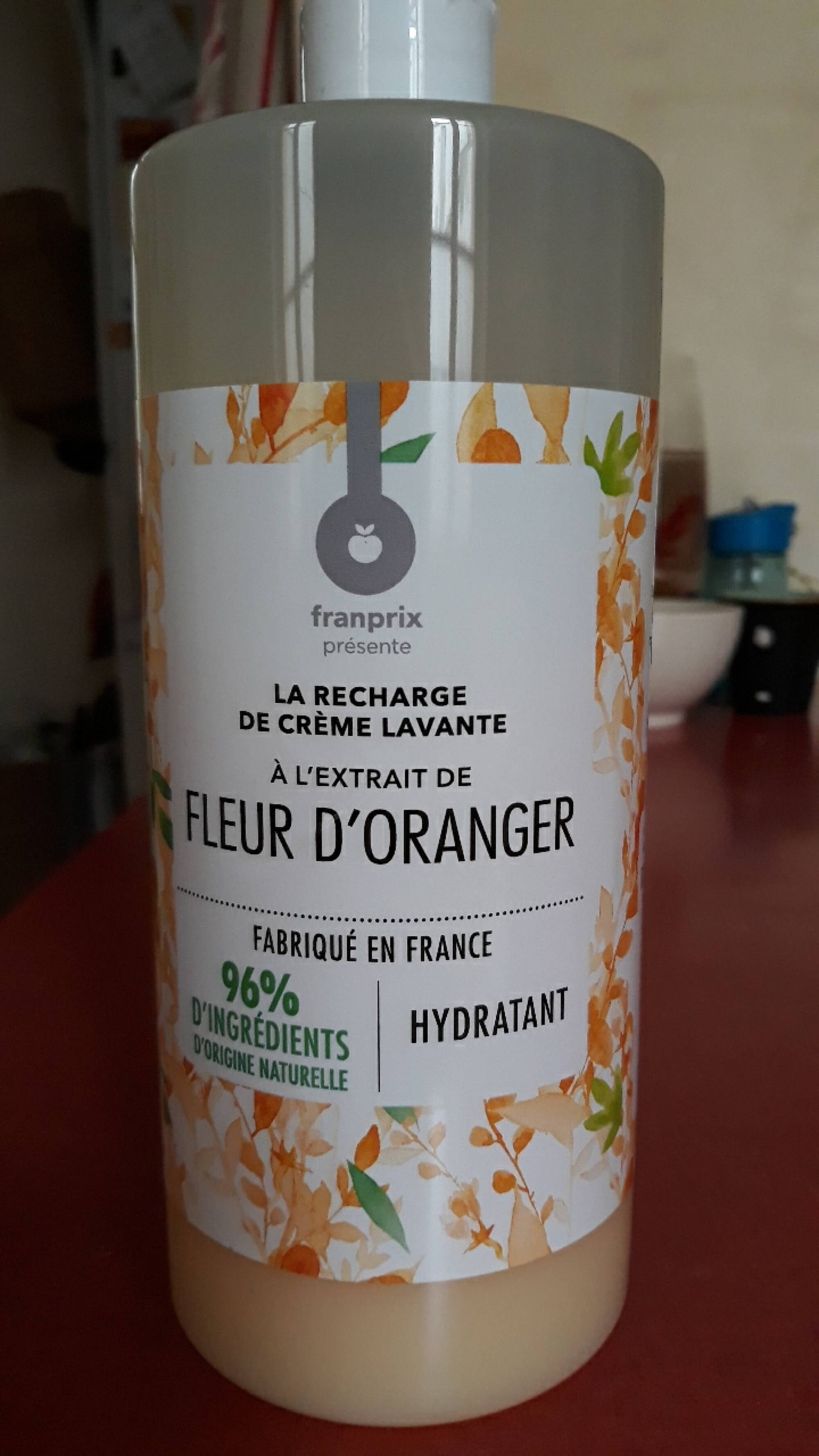 FRANPRIX - La recharge de crème lavante à l'extrait de Fleur d'Oranger