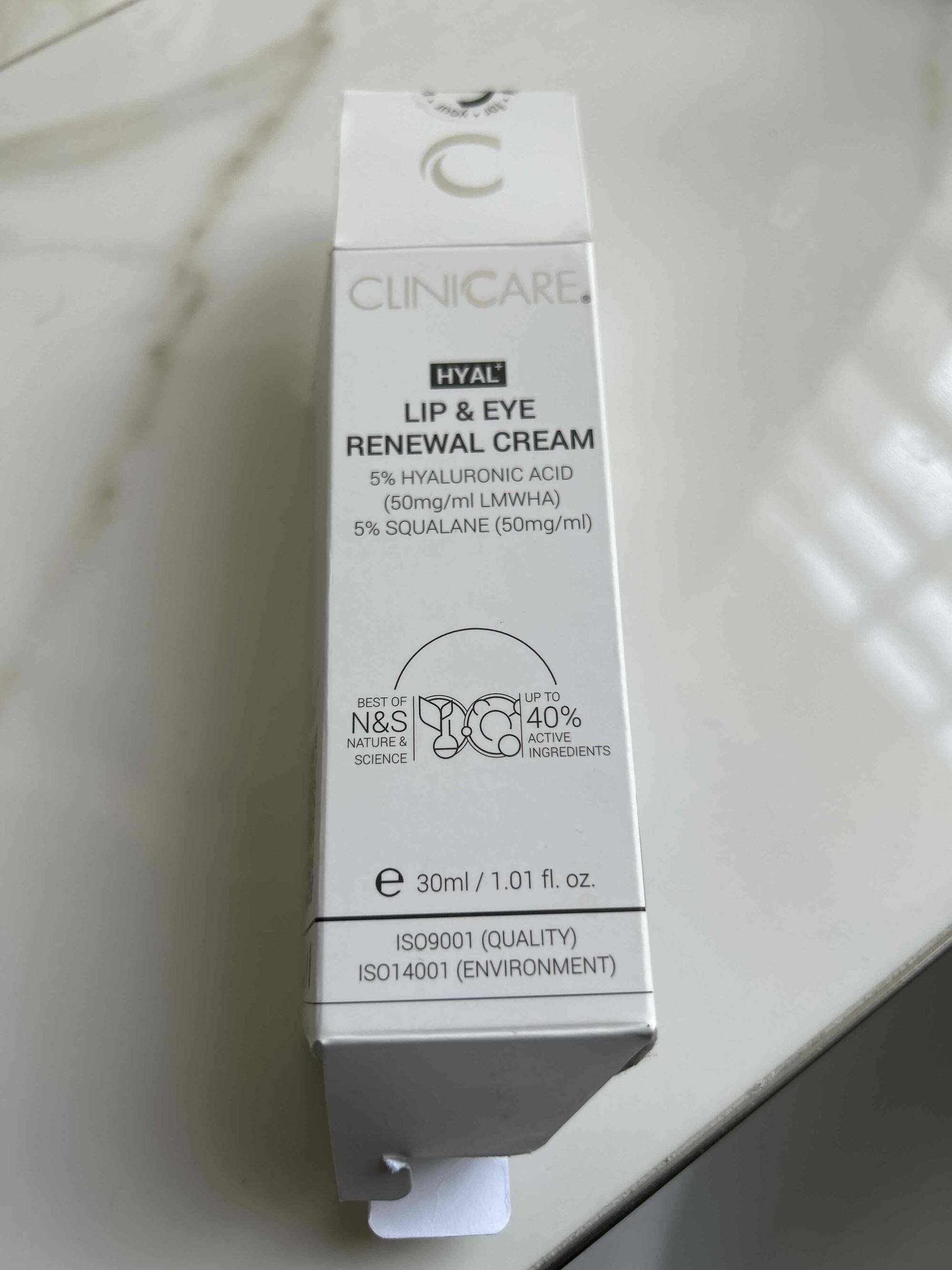 CLINICARE - Lip et eye renewal cream 