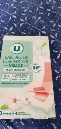 U - 20 Bandes de cire froide visage + 4 lingettes post-épilation