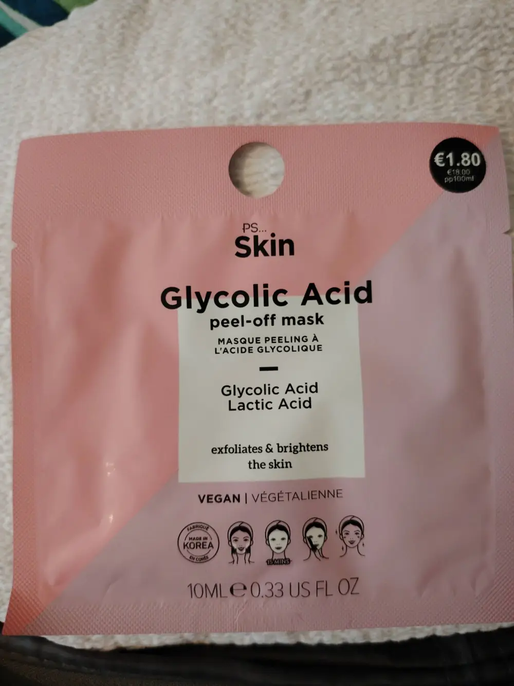 PRIMARK - Masque peeling à l'acide glycolique