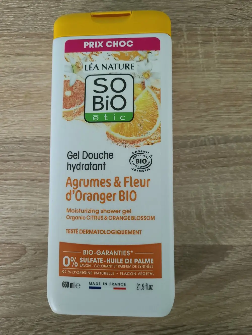 SO'BIO ÉTIC - Agrumes & fleur d'oranger bio - Gel douche hydratant 