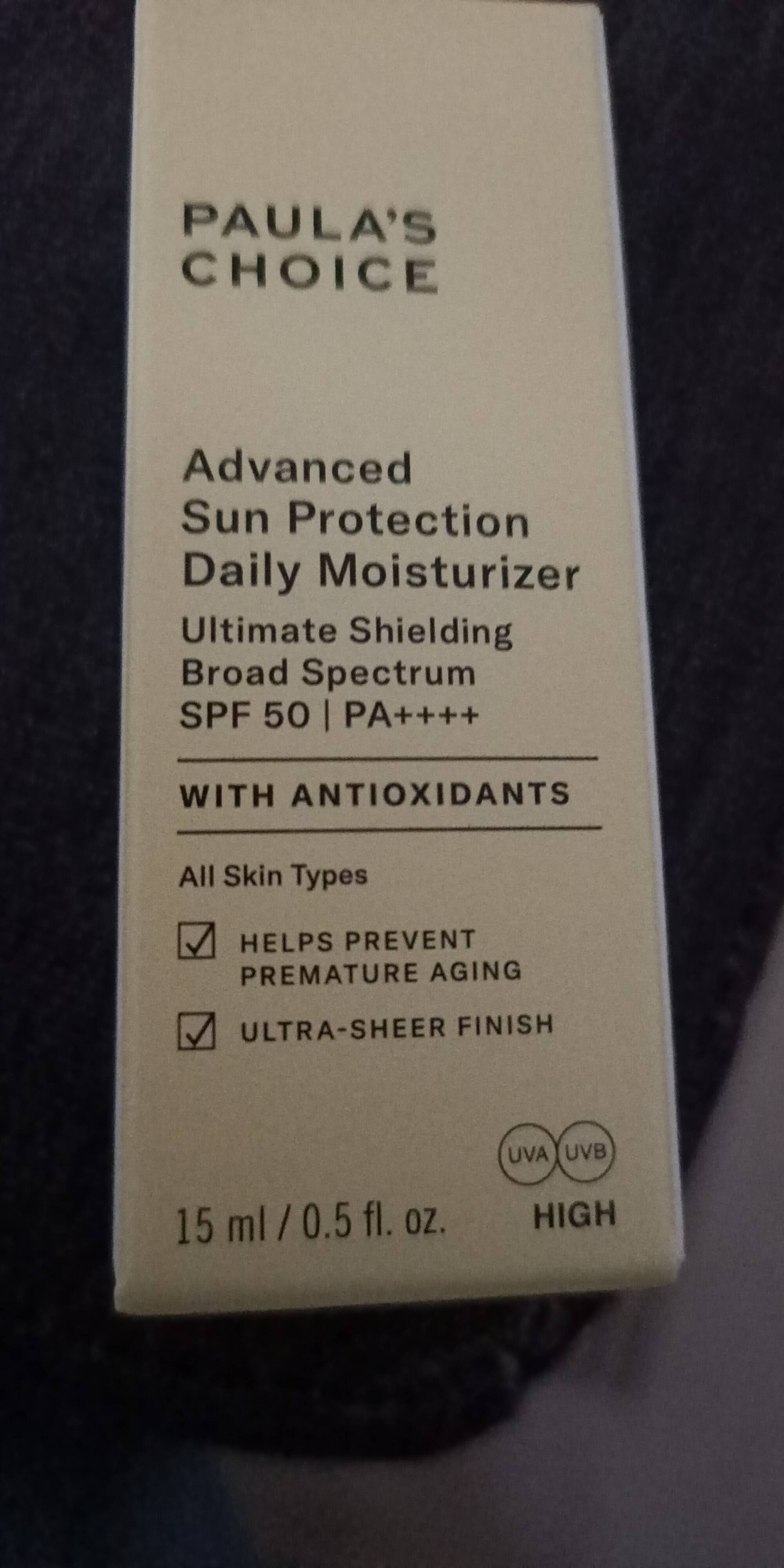 PAULA'S CHOICE - Advanced sun protection daily moisturizer