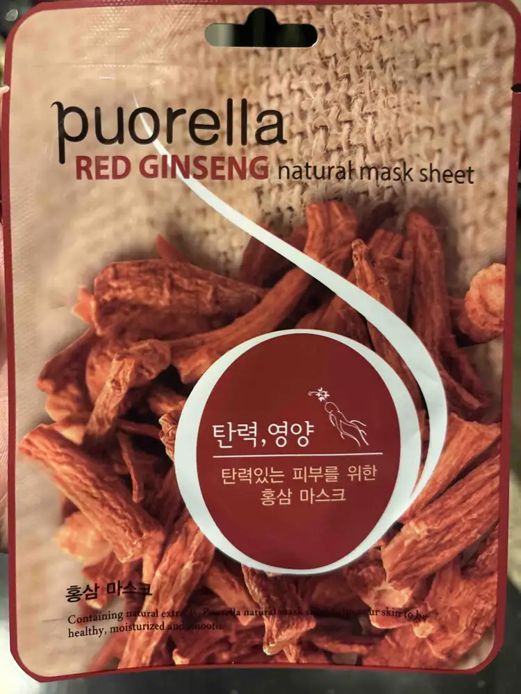 PUORELLA - Red ginseng - Natural mask sheet