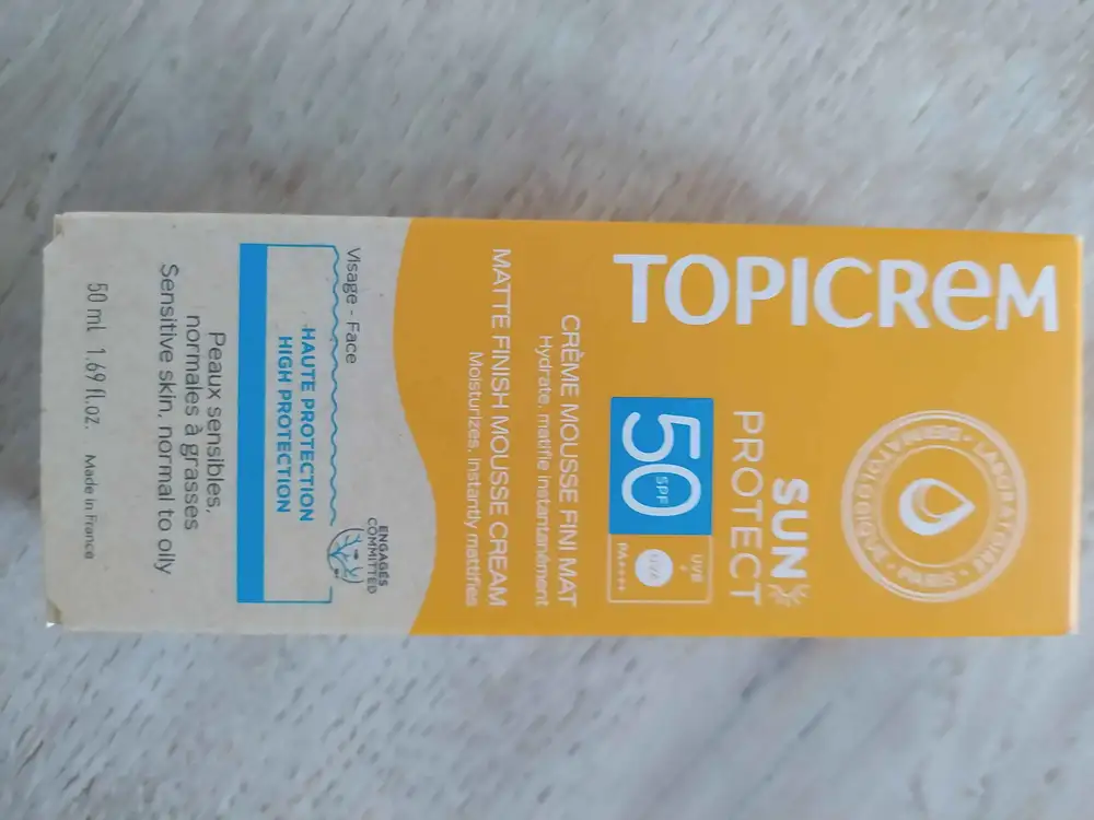 TOPICREM - Sun protect - Crème mousse fini mat SPF 50