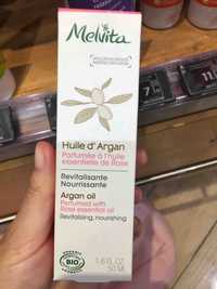 MELVITA - Huile d'argan parfumée à l'huile essentielle de rose