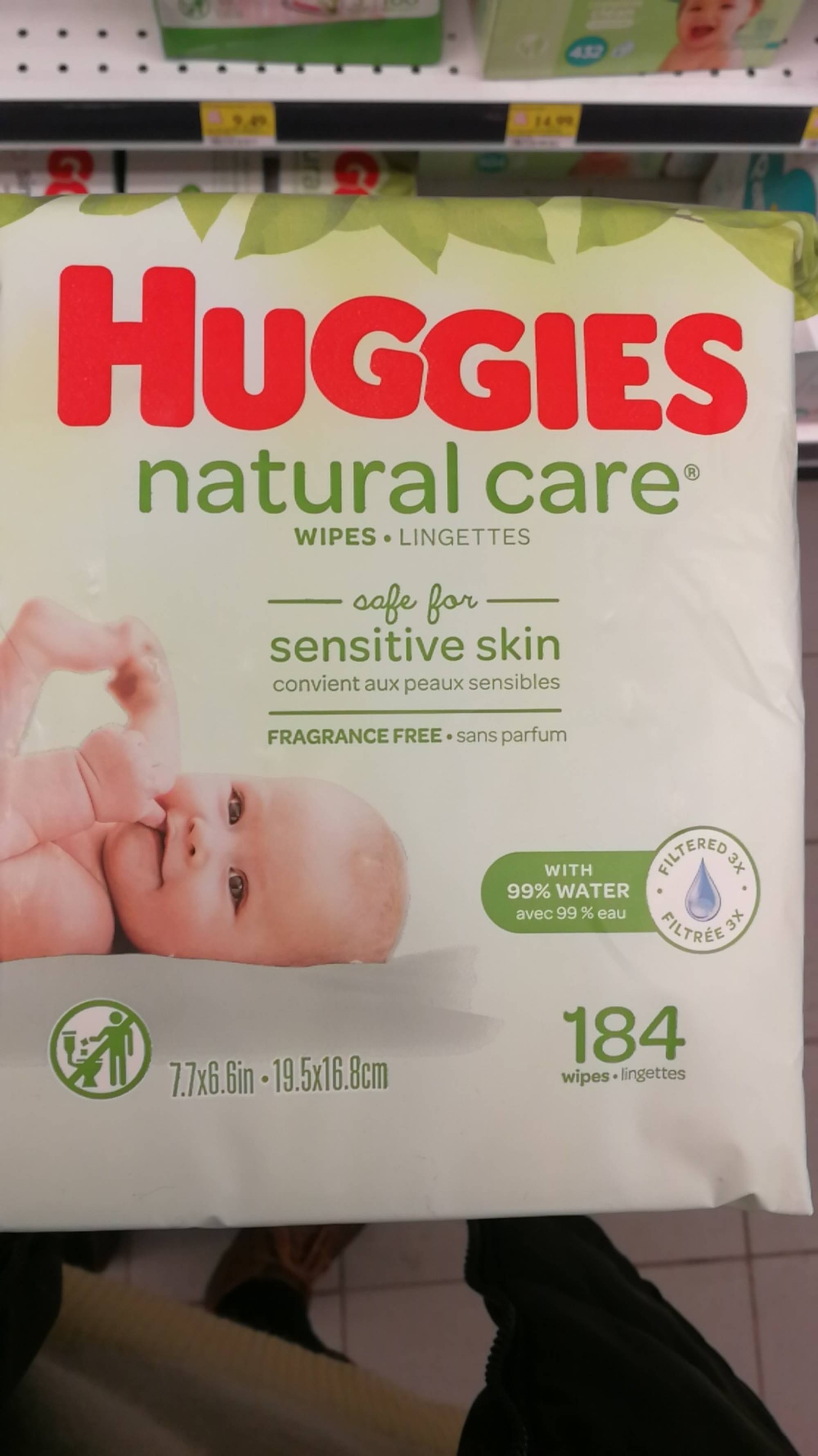 HUGGIES - Natural care - Lingettes sensitive skin