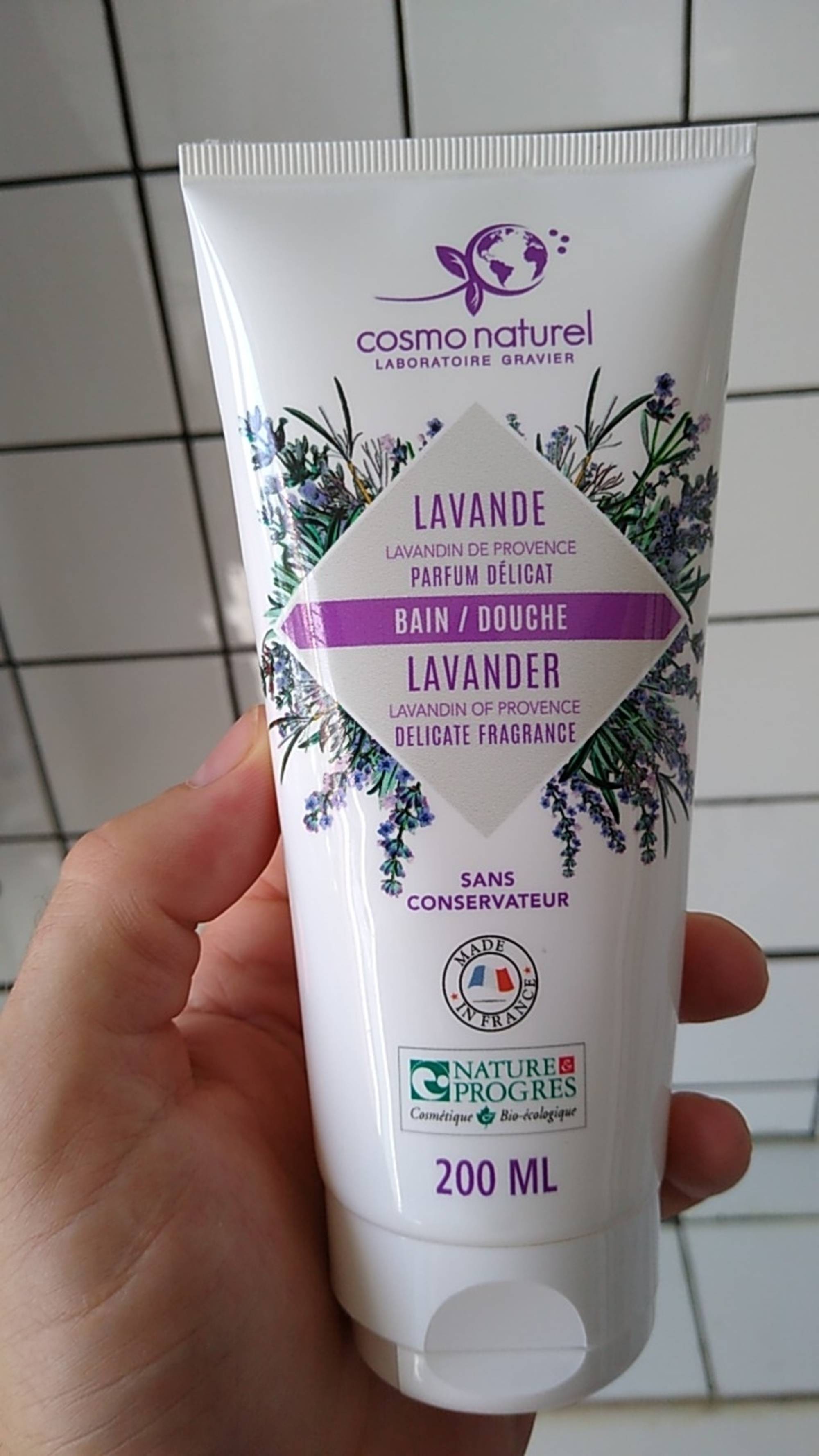 COSMO NATUREL - Lavande - Bain / douche parfum délicat