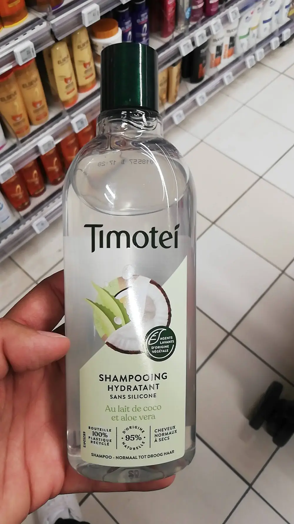 TIMOTEI - Shampooing hydratant au lait de coco et aloe vera