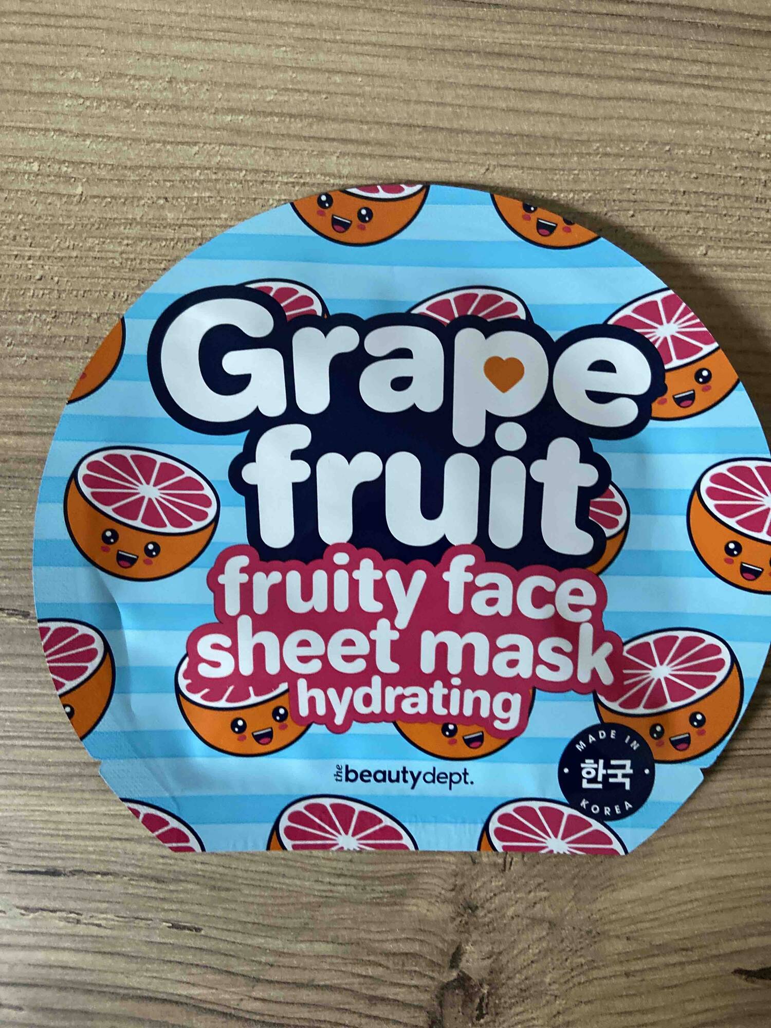 THE BEAUTY DEPT - Grape fruit - Fruity face sheet mask hydrating