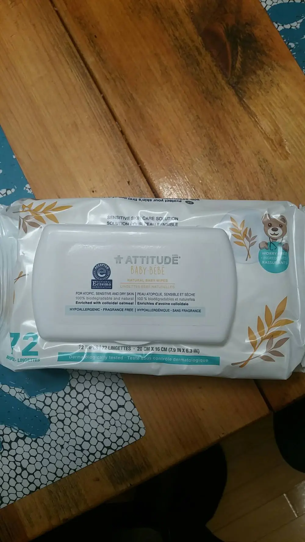 ATTITUDE - Lingettes bébé naturelles hypoallergénique sans fragrance