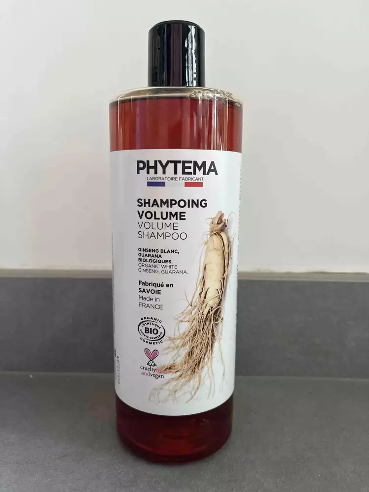 PHYTEMA - Shampooing volume ginseng blanc et guarana biologique