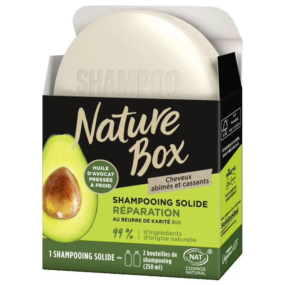 NATURE BOX - NATURE BOX SHAMPOOING SOLIDE AVOCAT - COSMOS NAT 85GR