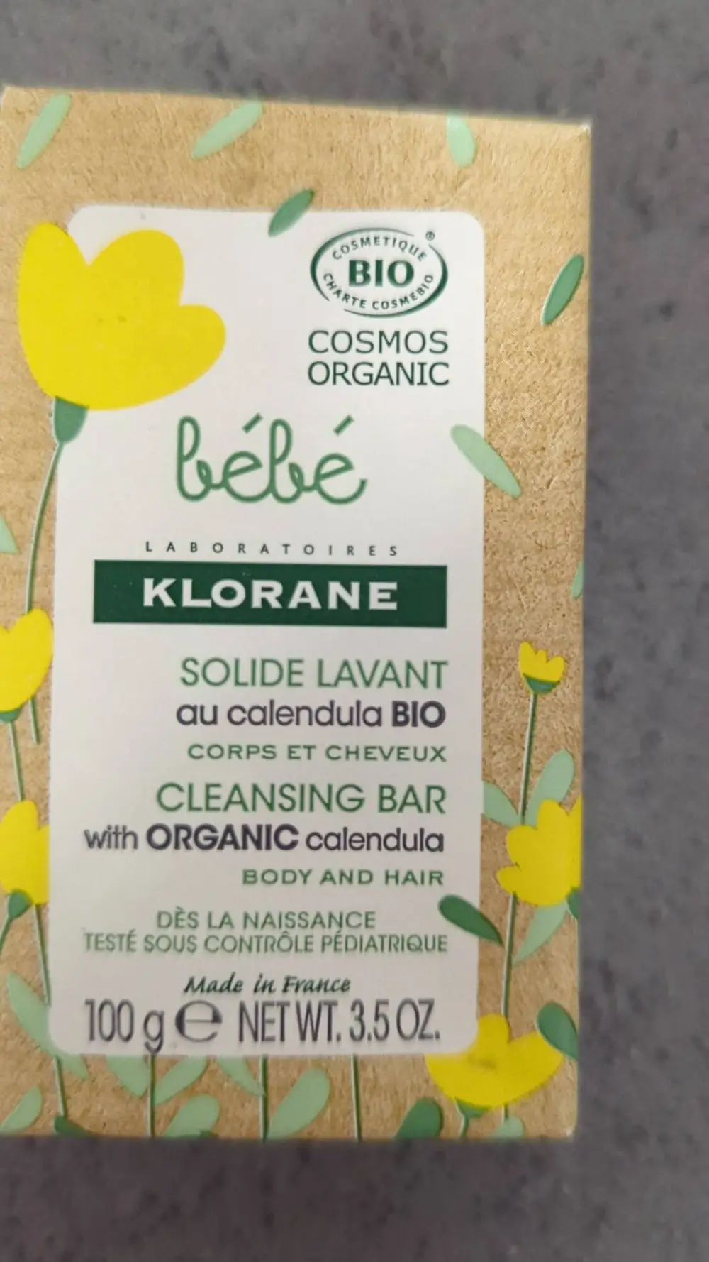 KLORANE - Bébé Solide lavant au calendula bio