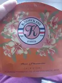 KNOWKISS PARIS - Thai plumeria - Oil purifying facial mask