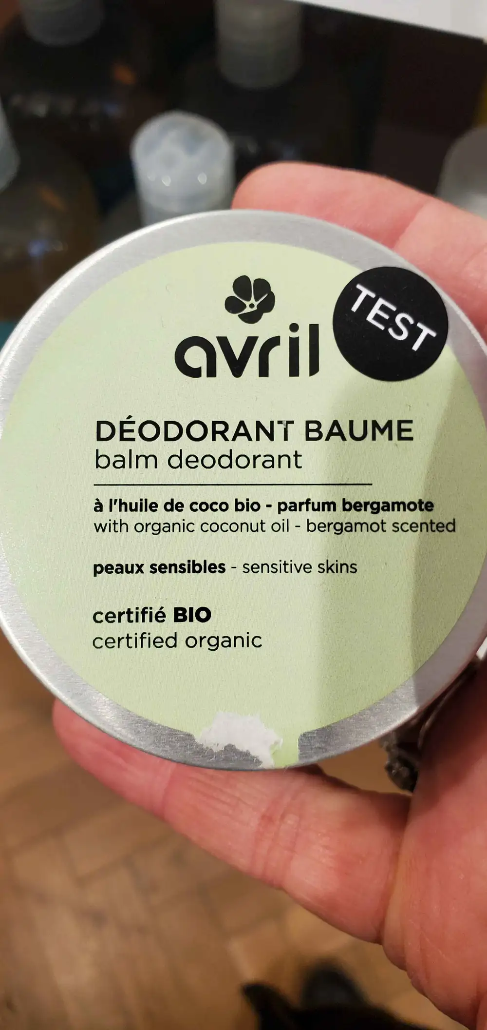 AVRIL - Déodorant baume à l'huile de coco bio parfum bergamote