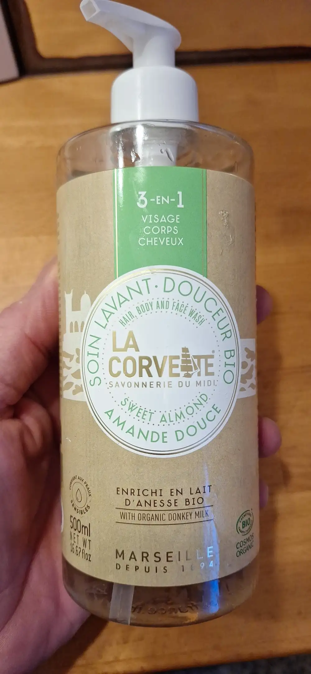 LA CORVETTE SAVONNERIE DU MIDI - 3-en-1 Soin lavant douceur bio amande douce