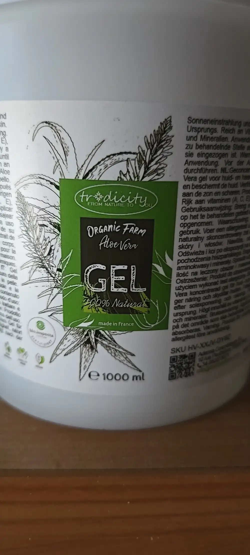 TRODICITY - Organic farm aloe vera - Gel