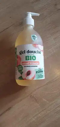 SUPER FLACON - Gel douche bio parfum fruité pêche blanche