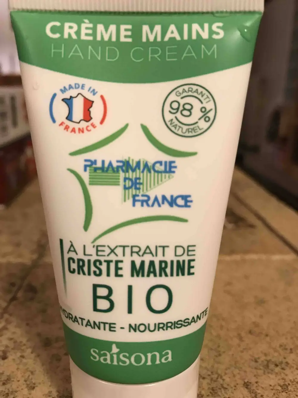 SAISONA - Crème mains à l'extrait de Criste Marine bio