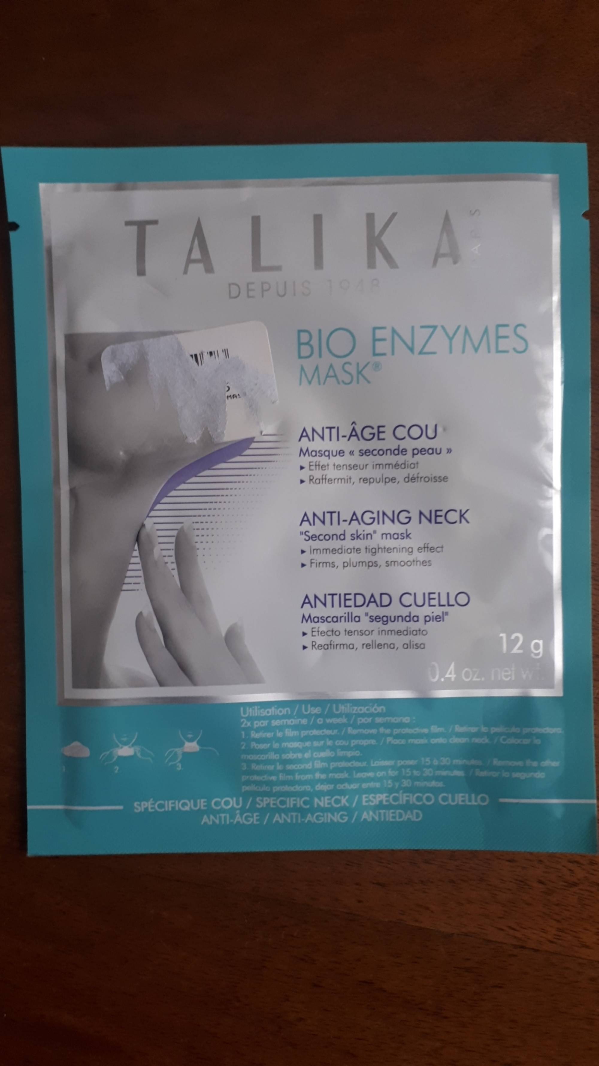 TALIKA - Anti-âge cou - Bio enzymes mask